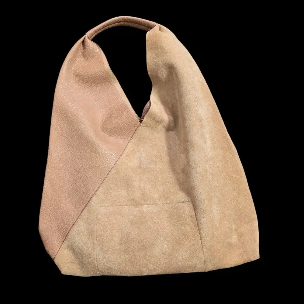 Shiraleah Arden Tote Tan Vegan Leather Suede Bag Slouchy Hobo Shoulder Carryall